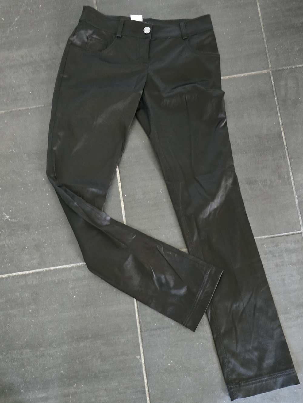 Marciano Black High-Waist Slim Shiny Stretch Pants